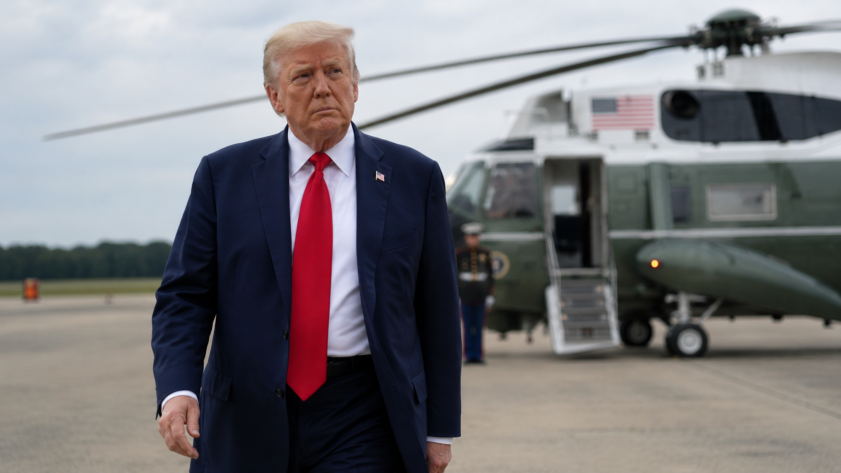 Trump says Iran ceasefire deal in final stages as he walks near Marine One helicopter before announcement