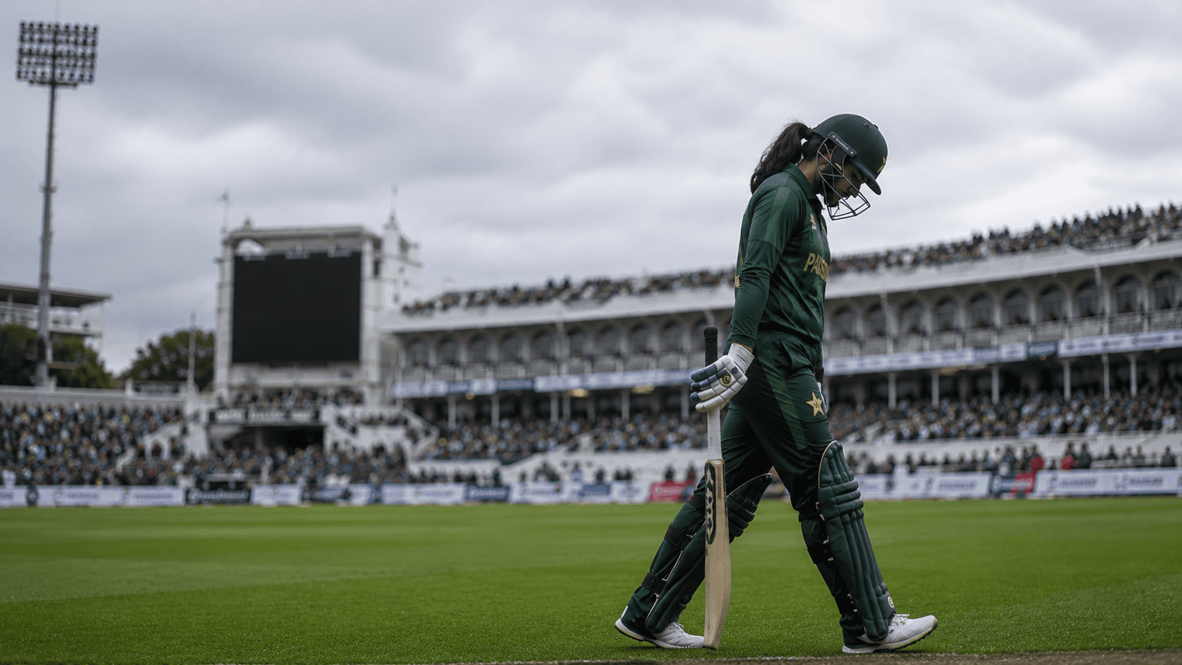 Bangladesh vs pakistan, Pakistan player walks off dejected after Pakistan Women T20 World Cup elimination loss to Bangladesh