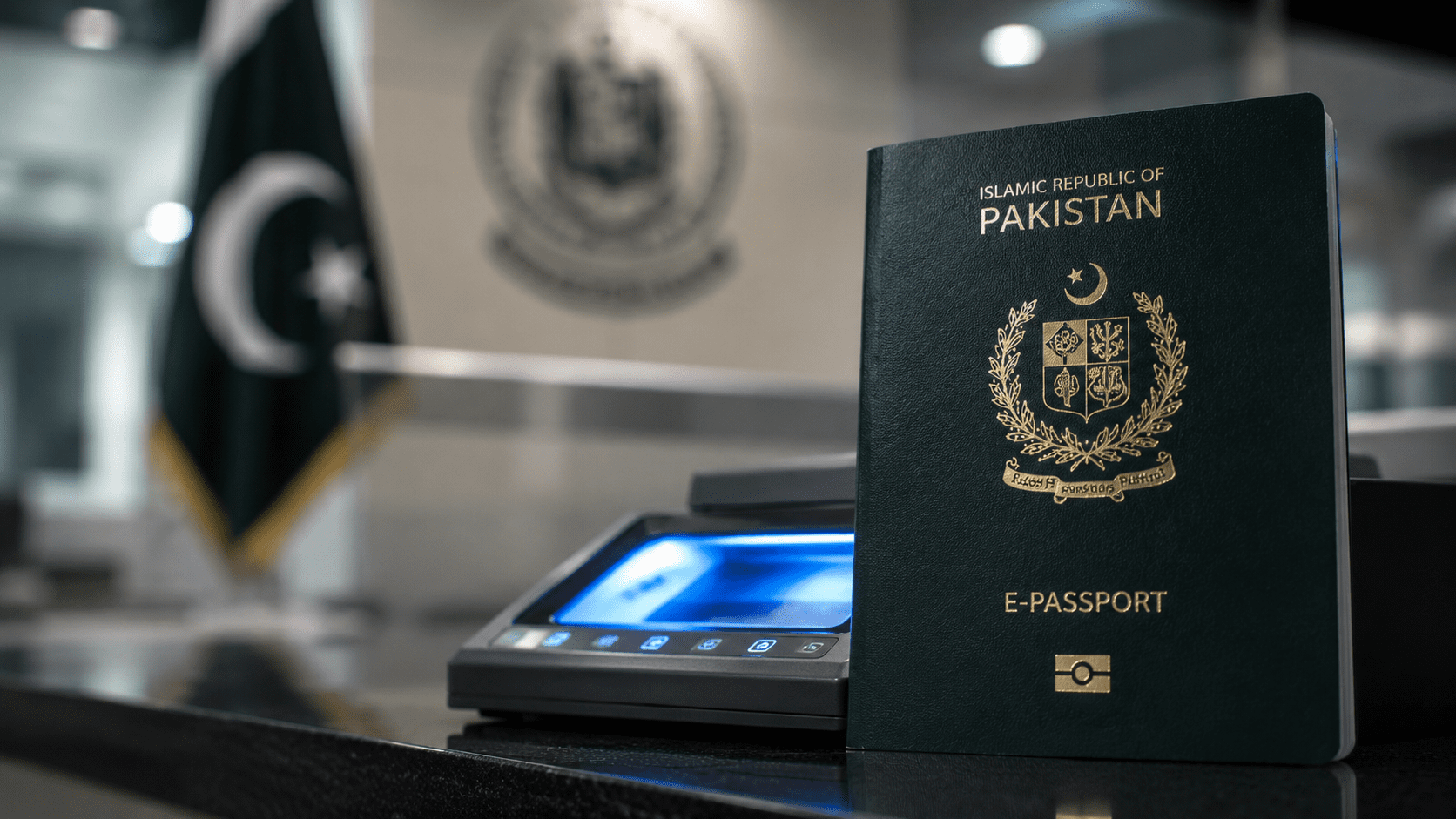 Biometric chip-embedded booklet representing Pakistan e-passport system rollout