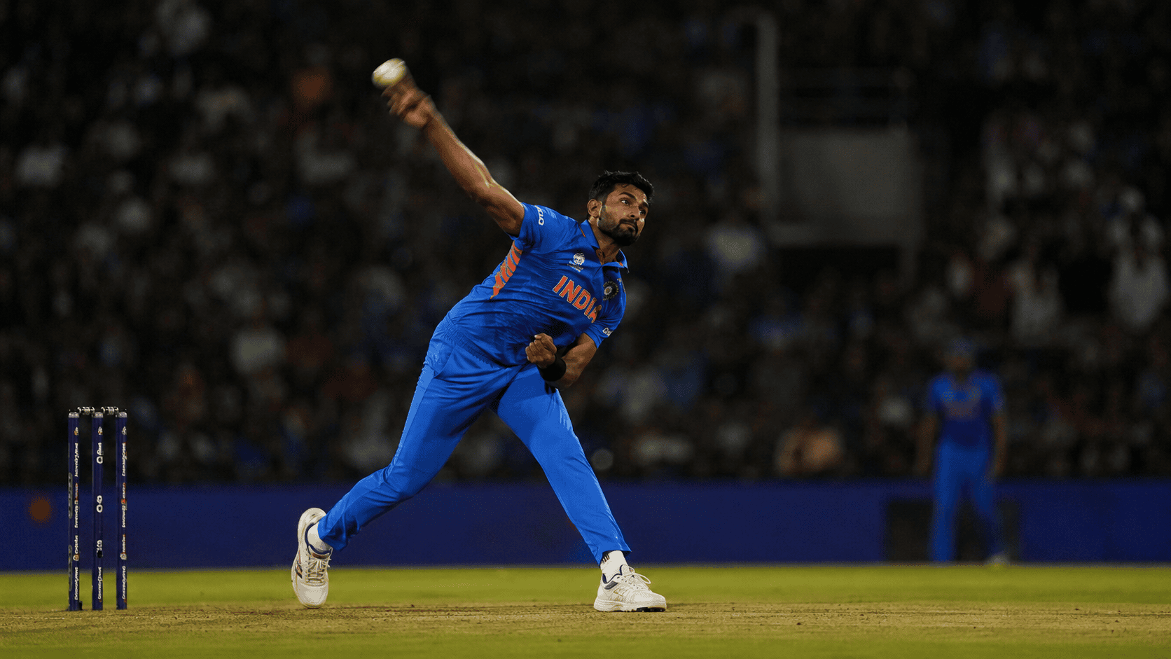 England bowler celebrates wicket during India's biggest T20 defeat at Trent Bridge